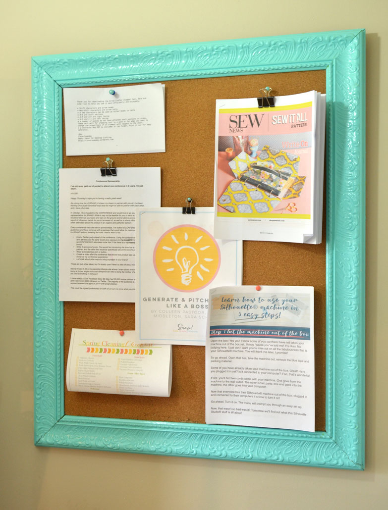 how to make a framed bulletin board with a repurposed frame