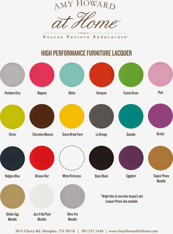 Amy Howard Chalk Paint Color Chart