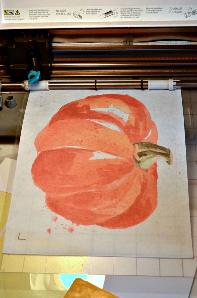 faux watercolor pumpkin pillow cover tutorial