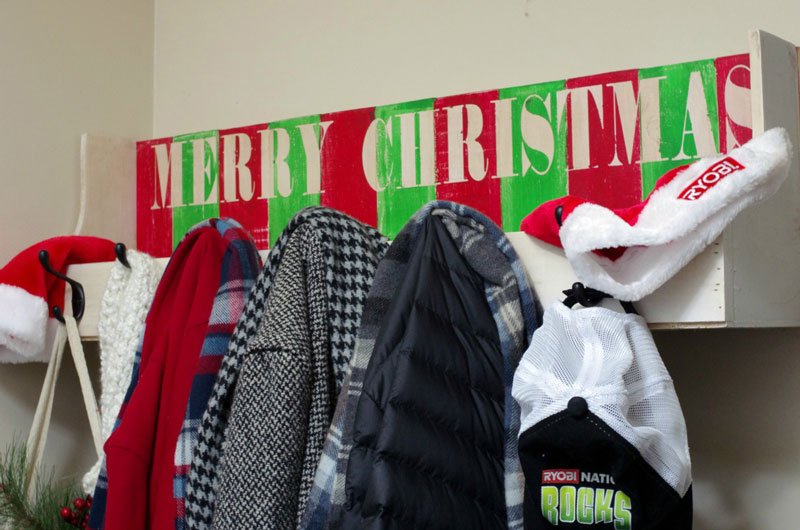 DIY Christmas Coat Rack