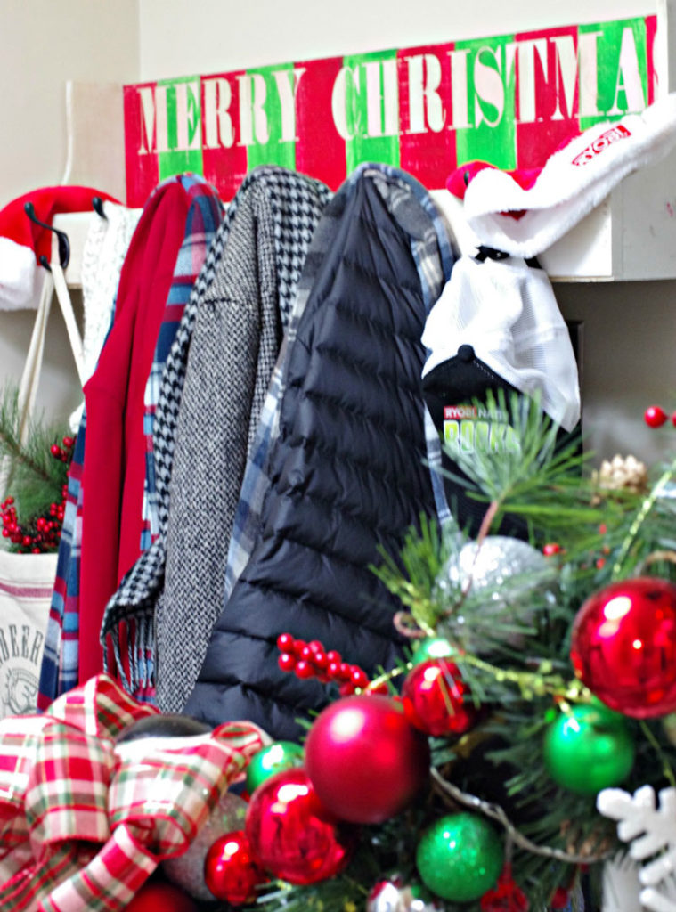 DIY Christmas Coat Rack