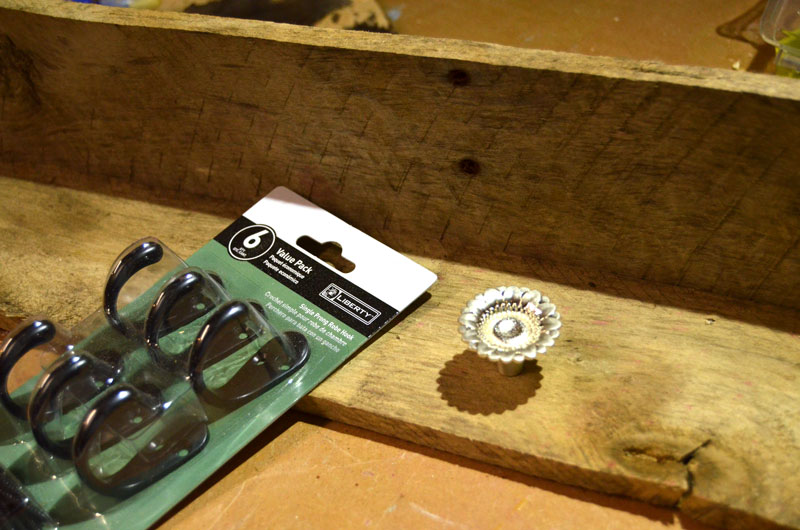 DIY pallet wood Christmas stocking shelf