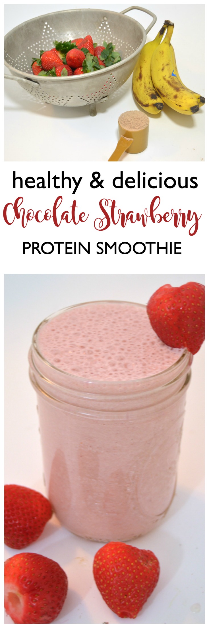 Chocolate Strawberry Protein Smoothie - Create and Babble