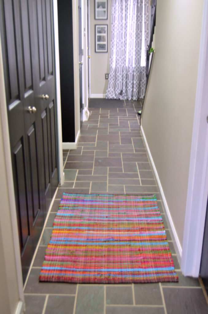 new rug in hallway makeover