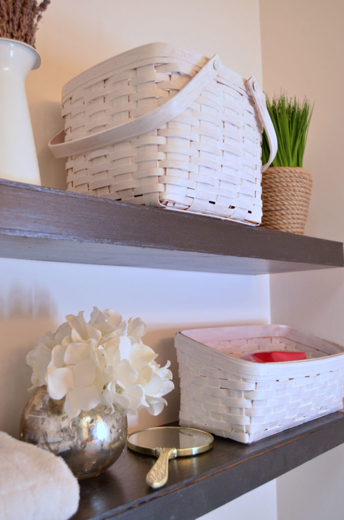 White stained Longaberger Baskets with DecoArt Color Stain White