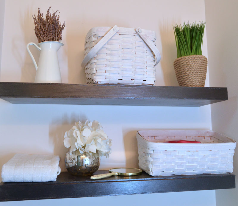 White stained Longaberger Baskets with DecoArt Color Stain White