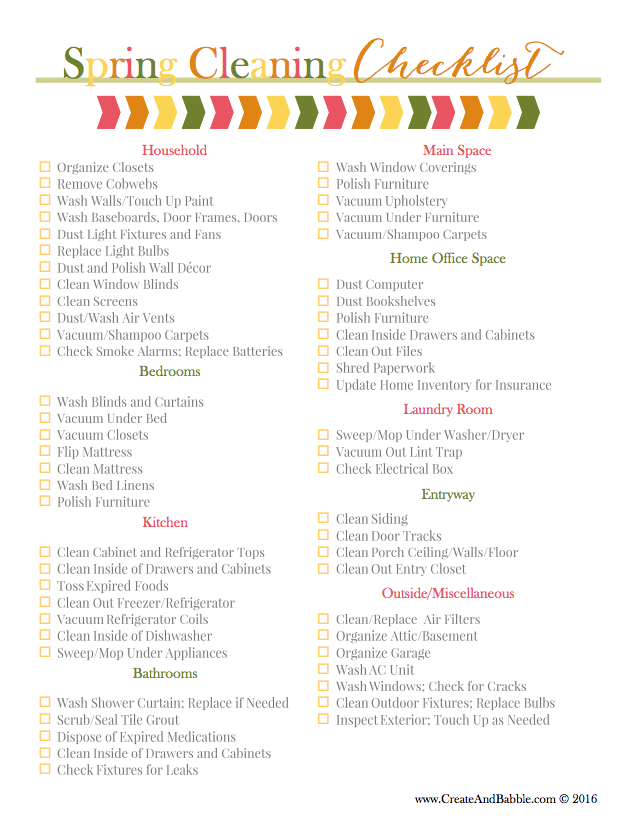 Spring Cleaning Printable