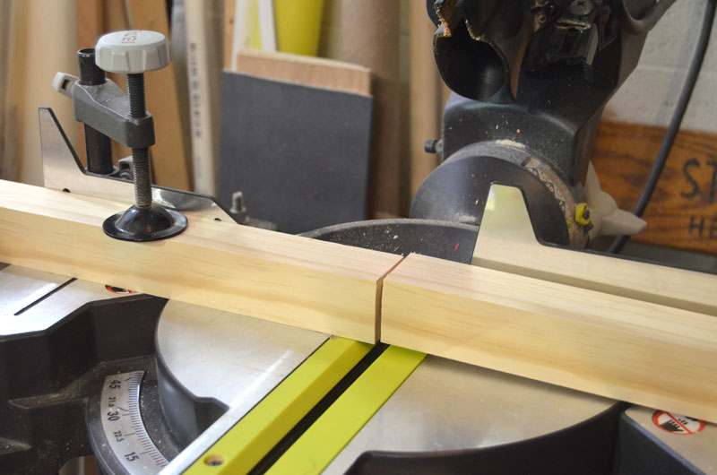 cutting wood to build a rolling cart