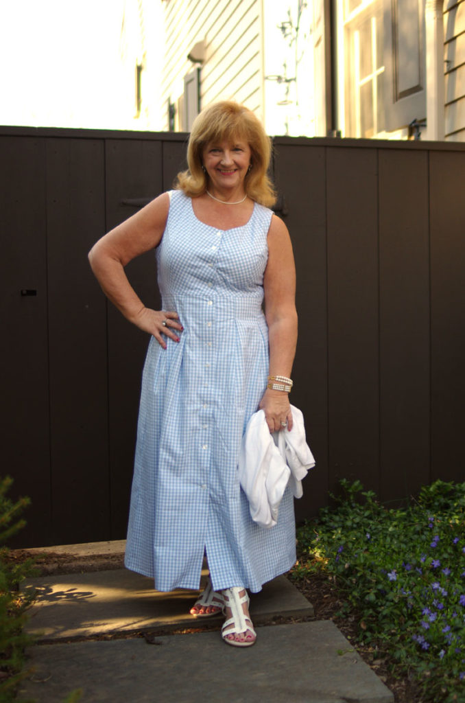 Button Front Gingham Check Dress