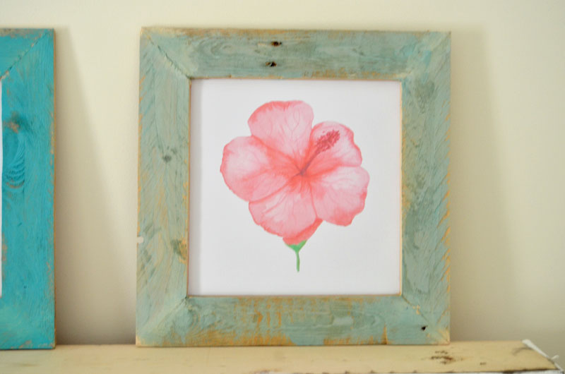 DIY-Pallet-Wood-Framed-Watercolor-Flower-Prints-3