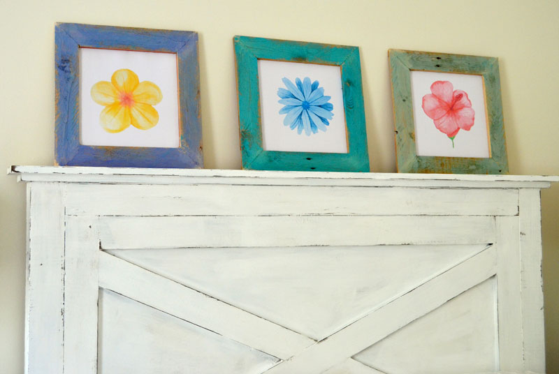 DIY-Pallet-Wood-Framed-Watercolor-Flower-Prints