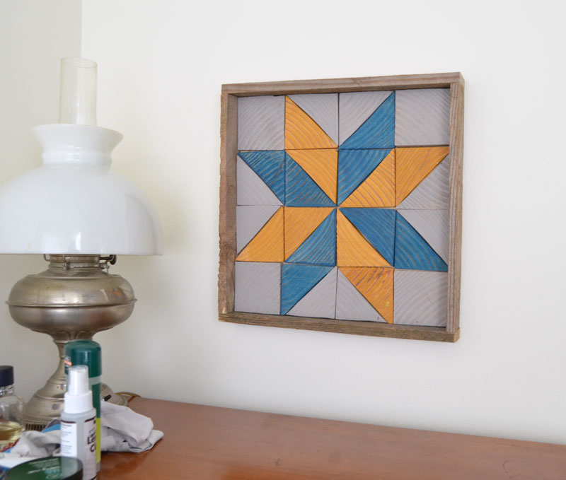 diy wooden quilt star design tray