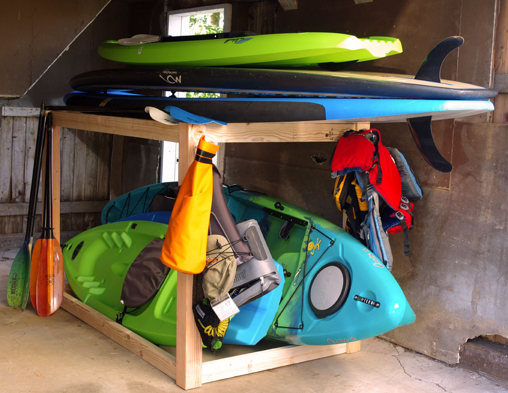 kayak and paddleboard rack