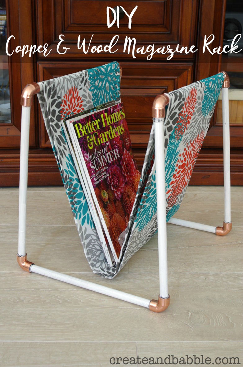 DIY Copper and Wood Magazine Rack