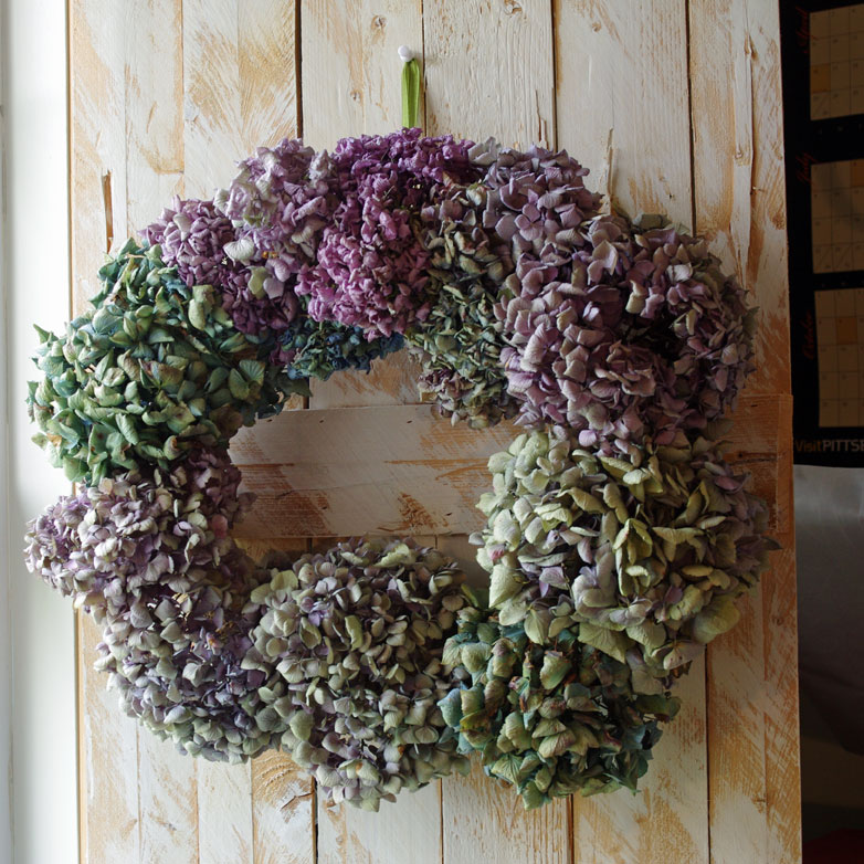 Easy to make hydrangea wreath