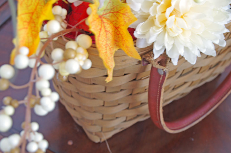 Basket full of fall foliage