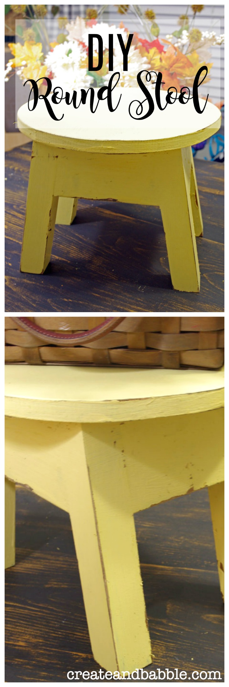 DIY Little Round Yellow Stool