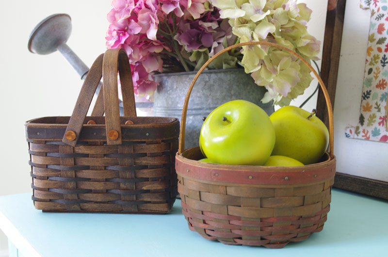 Fall decorating with baskets