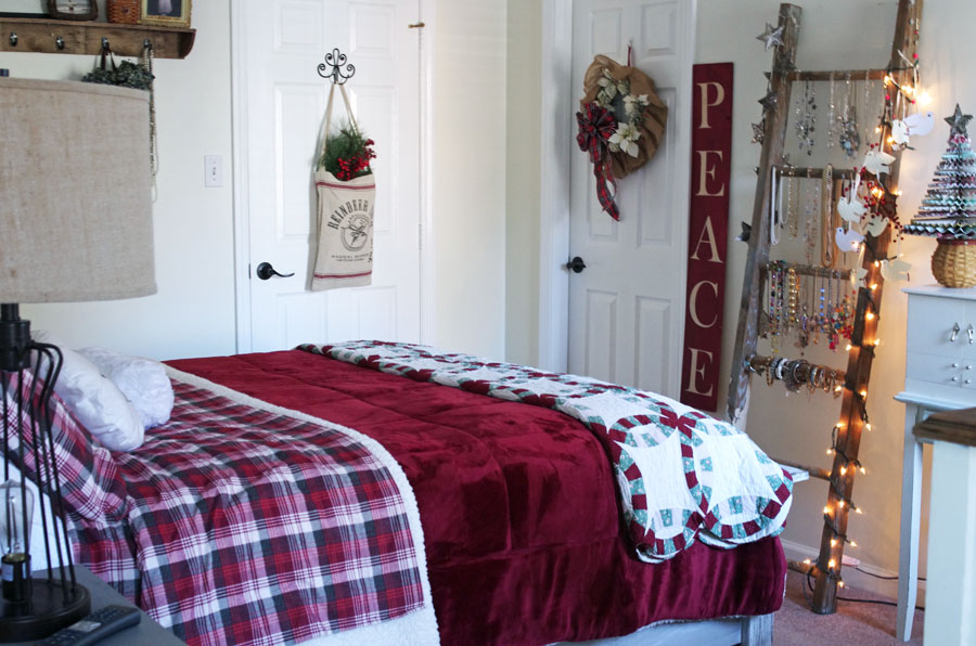Master Bedroom Decorated for Christmas