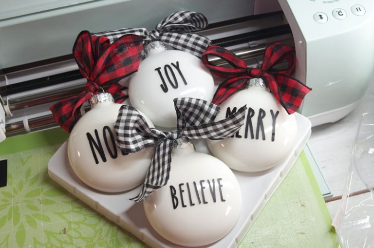 Easy DIY Rae Dunn Inspired Christmas Ornaments Three Ways