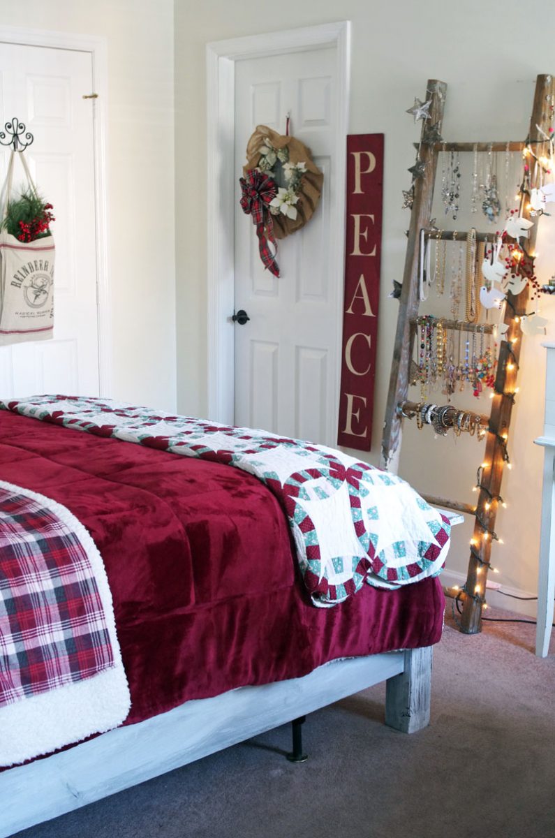 Master Bedroom Decorated for Christmas