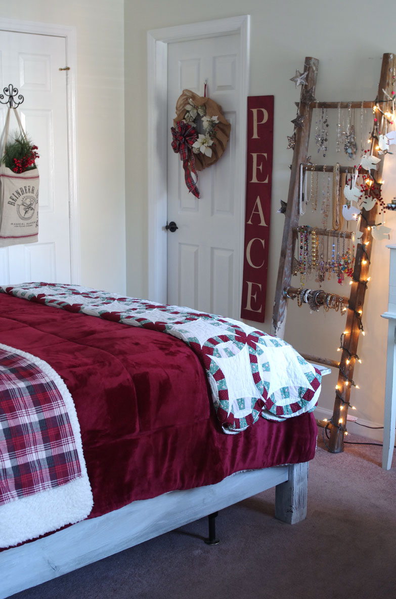 Master Bedroom Decorated for Christmas