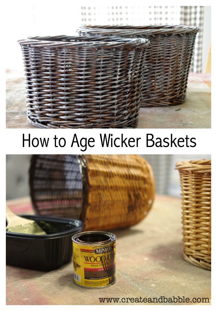 how to age wicker baskets
