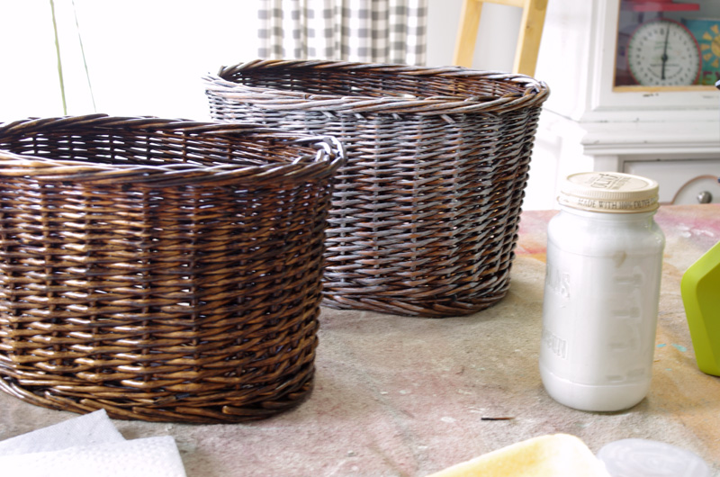 how to age wicker baskets