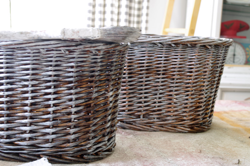 how to age wicker baskets