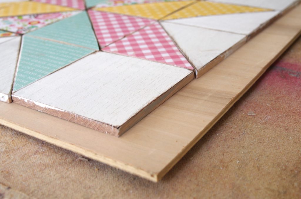 Steps to make a wooden quilt square wall hanging