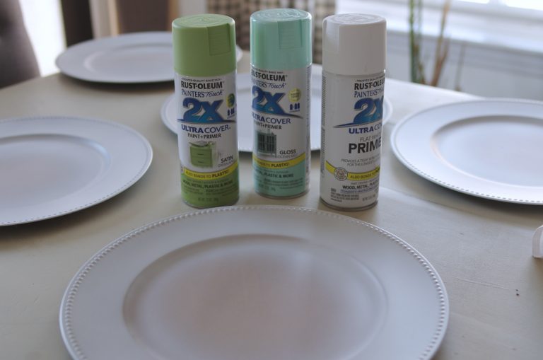 How to Paint Plastic Dollar Store Chargers Create and Babble