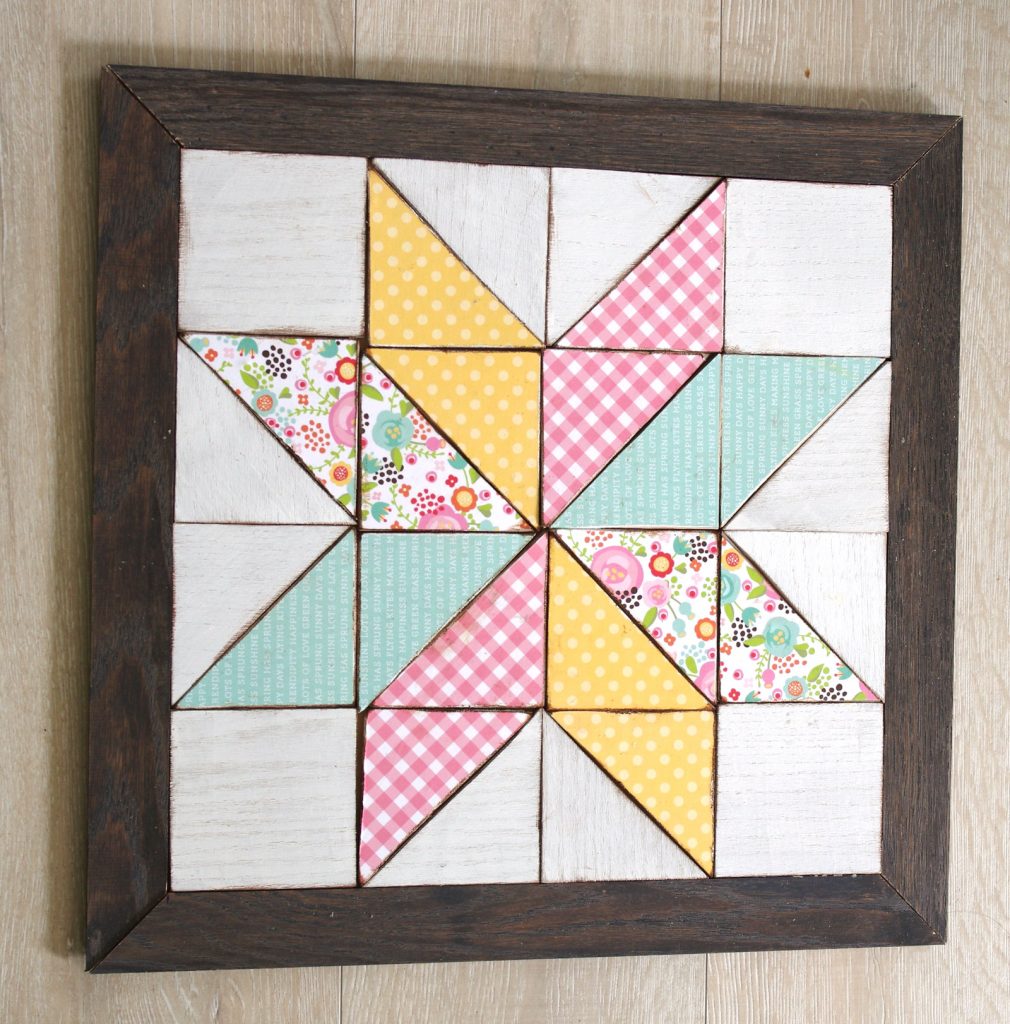 How to make a wood quilt square wall hanging