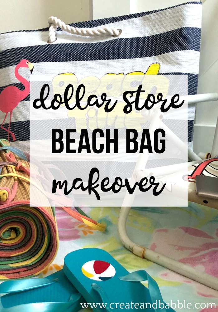 dollar store beach bag makeover