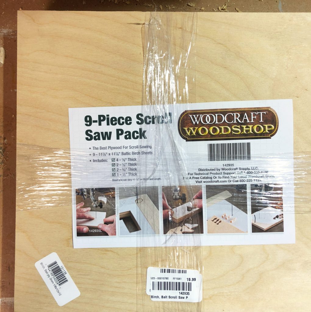 materials to make a wooden pig cutting board with a scroll saw