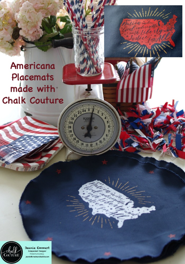 Americana Placemats made with Chalk Couture Transfer Liberty