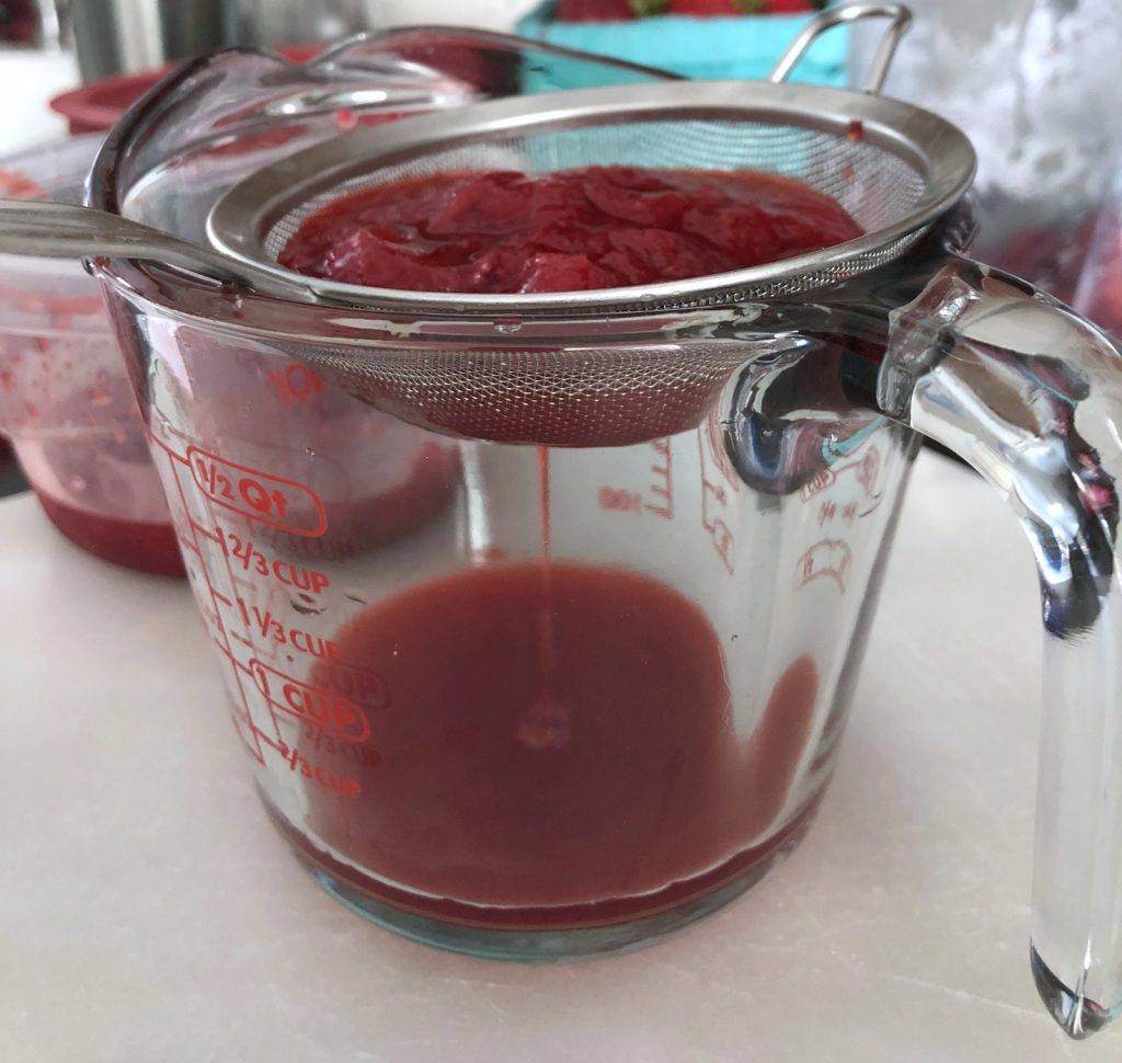 use a strainer for simple syrup