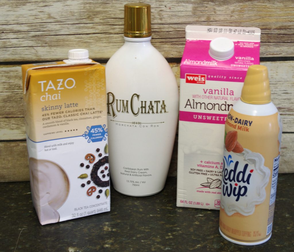 Ingredients to make RumChata Spiced Tea Latte