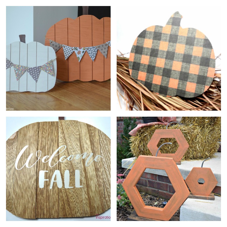 Wood Pumpkins Collage of Four Create and Babble Collage