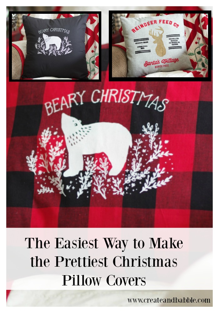 How to make pretty Christmas pillows with Chalk Couture