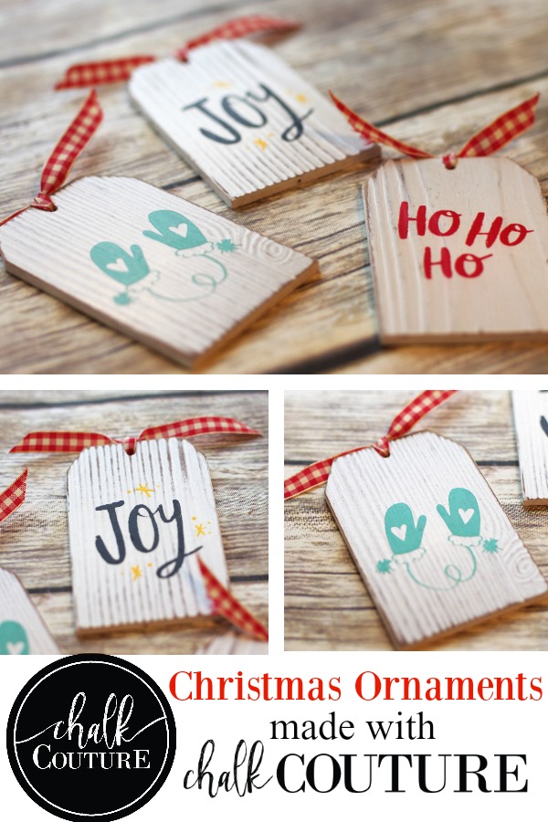 Christmas Ornaments Made with Chalk Couture