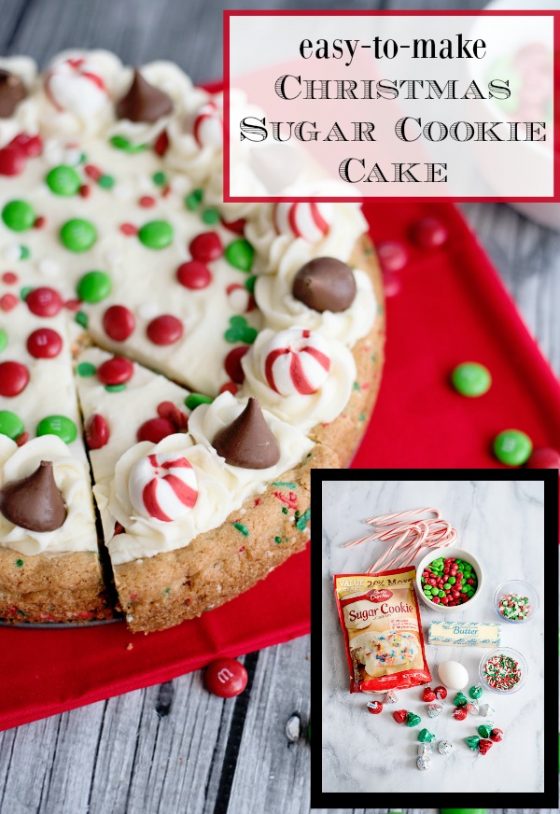 Christmas Sugar Cookie Cake from a Mix - Create and Babble