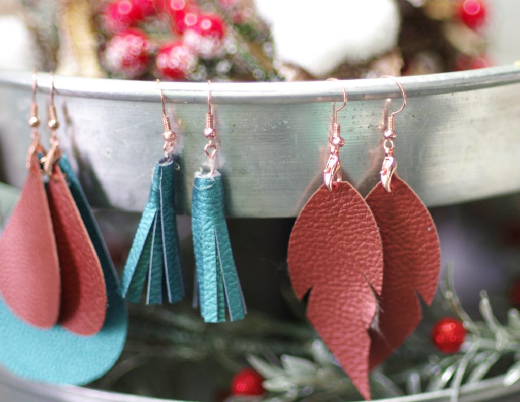 DIY Faux Leather Earrings Made on a Cricut! 