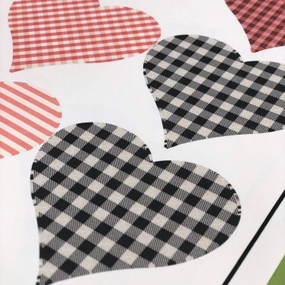 Print Then Cut Patterned Paper Heart Banner made with Cricut