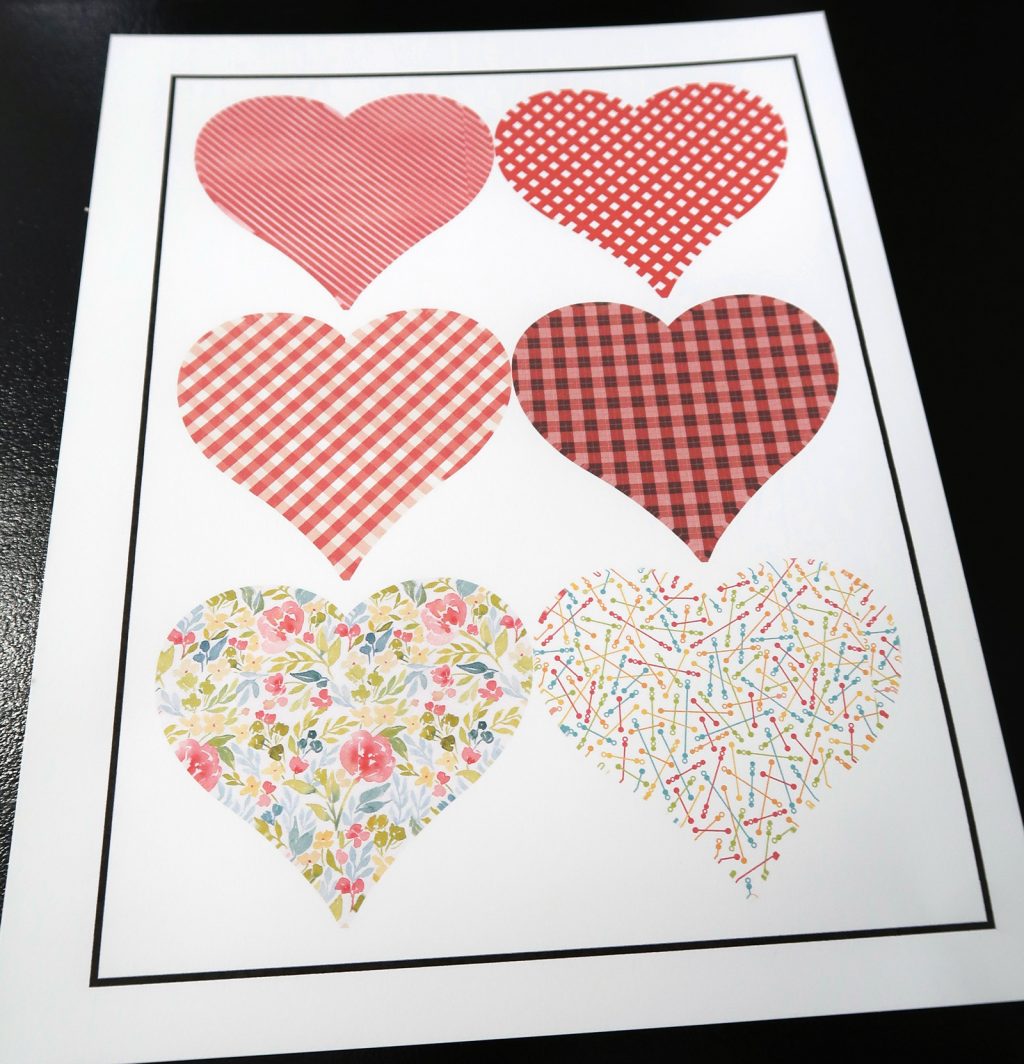 Print Then Cut Patterned Paper Heart Banner made with Cricut