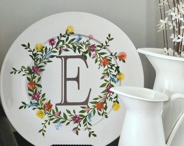 Spring Plate with Monogram Transfer