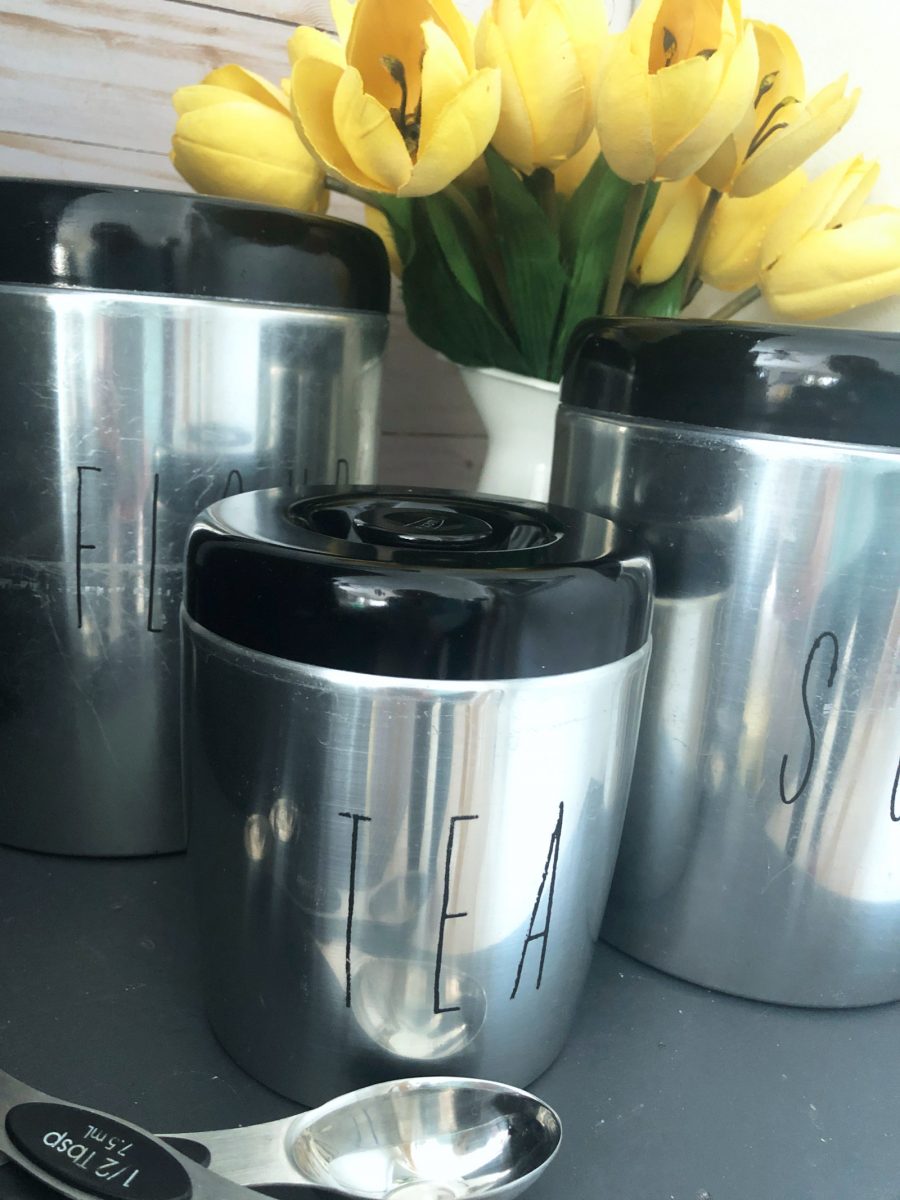 thrift store upcycled vintage canisters