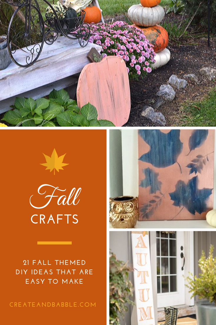 diy fall crafts collage of three